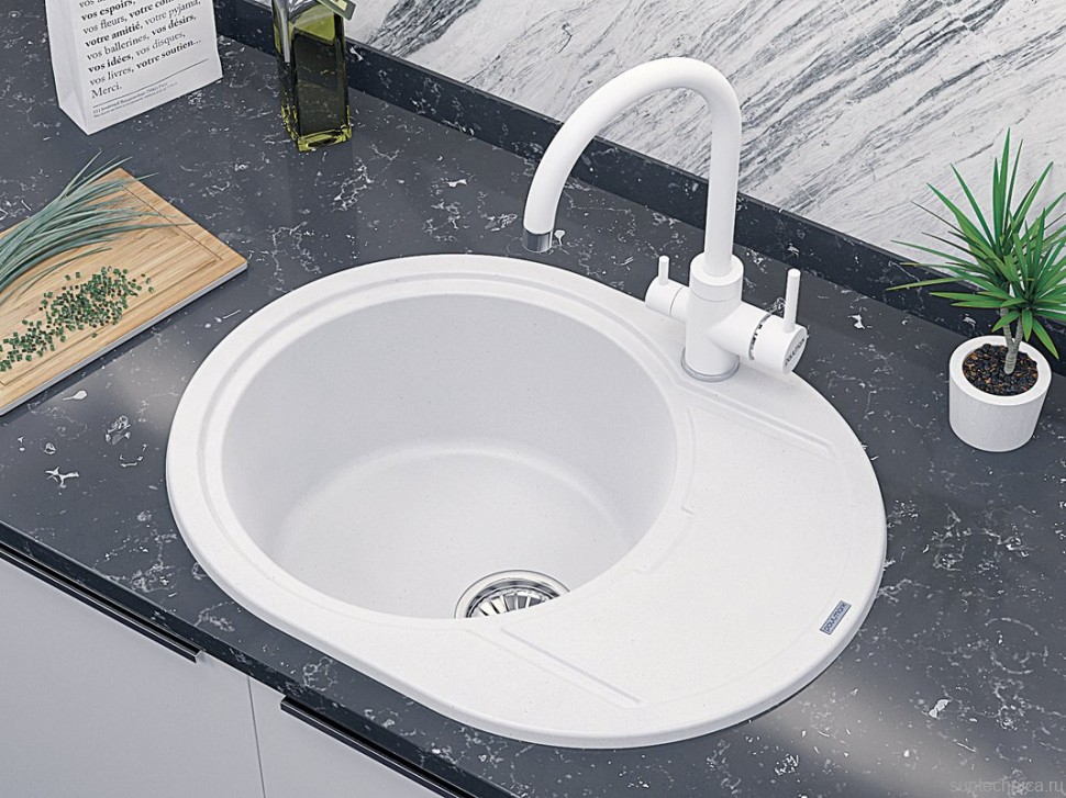 Смеситель для кухни Paulmark Essen Es213211-WH белый матовый