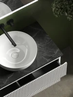 Тумба под раковину со столешницей Sancos Snob R 80 bianco, столешница черный мрамор