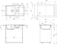 Мойка кухонная Ulgran Quartz Prima 860 уголь + дозатор UQ 02 уголь Мойка кухонная Ulgran Quartz Prima 860 уголь + дозатор UQ 02 уголь