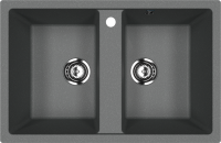 Мойка кухонная Ulgran U-608 343 антрацит + дозатор U-02 антрацит