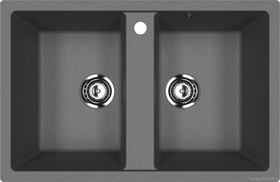 Мойка кухонная Ulgran U-608 343 антрацит + дозатор U-02 антрацит