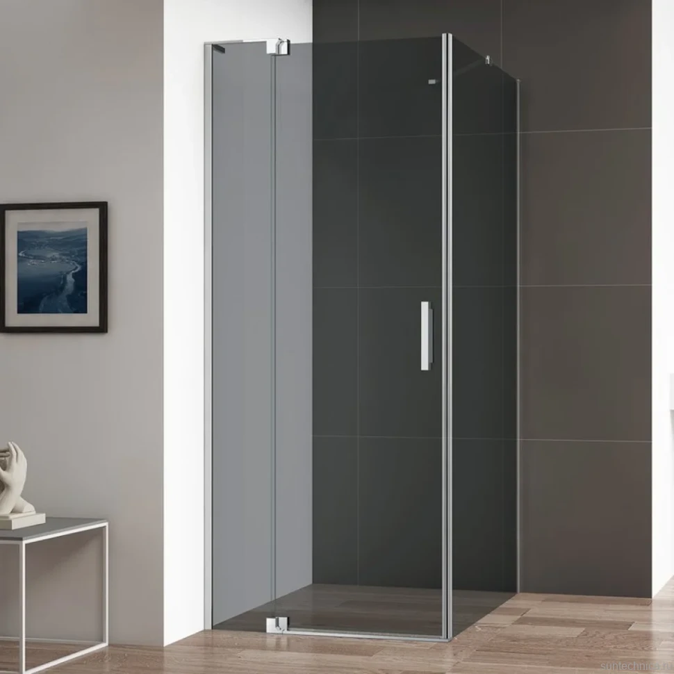 Душевой уголок Cezares Slider AH 1 90-100/110 Grigio Cr профиль хром, стекло серое