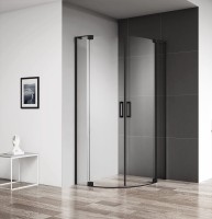 Душевой уголок Cezares Slider R 2 80/90 C Nero профиль черный, стекло прозрачное