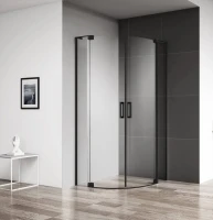 Душевой уголок Cezares Slider R 2 80/90 C Nero профиль черный, стекло прозрачное