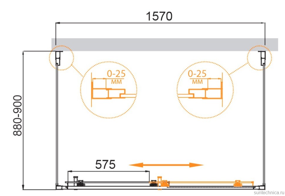Душевой уголок Cezares Molveno AH-12 160х90 см, профиль хром, стекло прозрачное