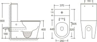 Унитаз-компакт напольный Ceruttispa Sella CT9864 безободковый, с микролифтом, белый