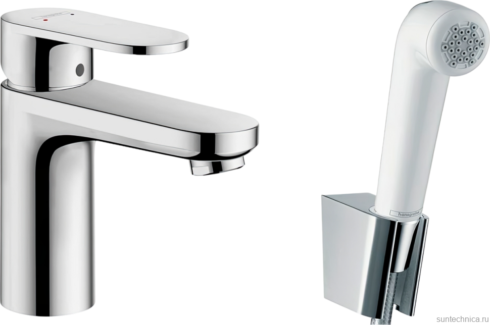 Смеситель для раковины Hansgrohe Vernis Blend 71215000 с гигиеническим душем, хром
