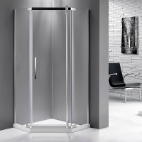 Душевой уголок Мирсант Smart Smart Pentagon 90х90, профиль хром