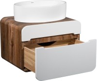 Мебель для ванной комнаты Runo Ницца 60 темное дерево, белая, раковина Ovale 50