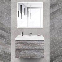 Мебель для ванной комнаты Cezares Molveno 46 80 legno grigio, с раковиной Cezares CZR-MIL-80-LVB
