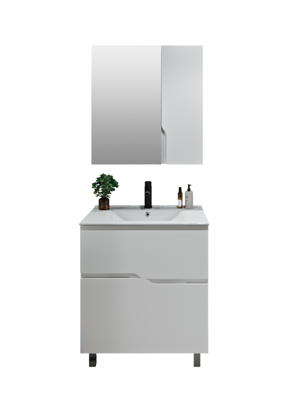 Мебель для ванной комнаты Runo Палермо 60 напольная, глянцевая белая