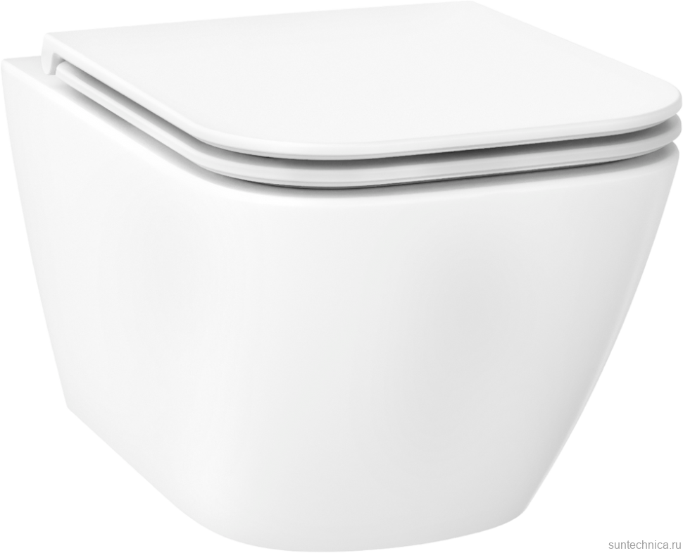 Унитаз подвесной Wellsee Pure BY Wellsee 182602001 безободковый, с микролифтом, глянцевый белый