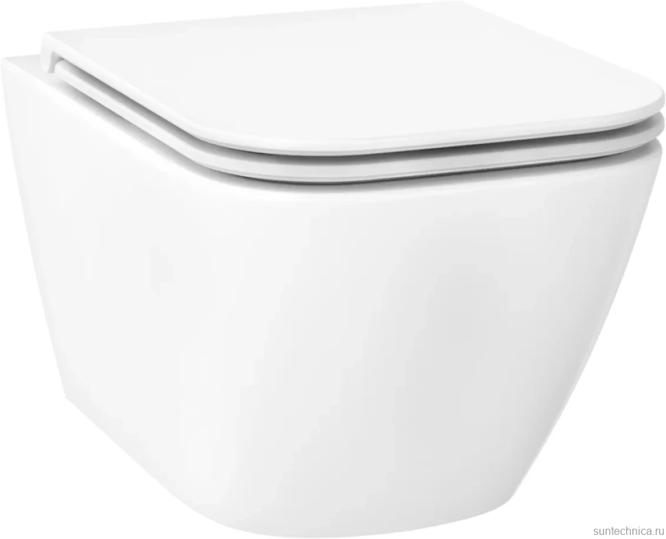 Унитаз подвесной Wellsee Pure BY Wellsee 182602001 безободковый, с микролифтом, глянцевый белый