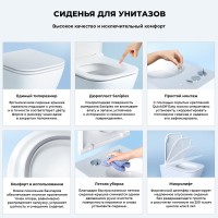 Унитаз подвесной Wellsee Pure BY Wellsee 182602001 безободковый, с микролифтом, глянцевый белый