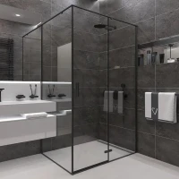 Душевой уголок Veconi Rovigo RV-073B 90x100, профиль черный