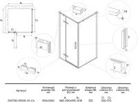 Душевой уголок Veconi Rovigo RV-073B 90x100, профиль черный