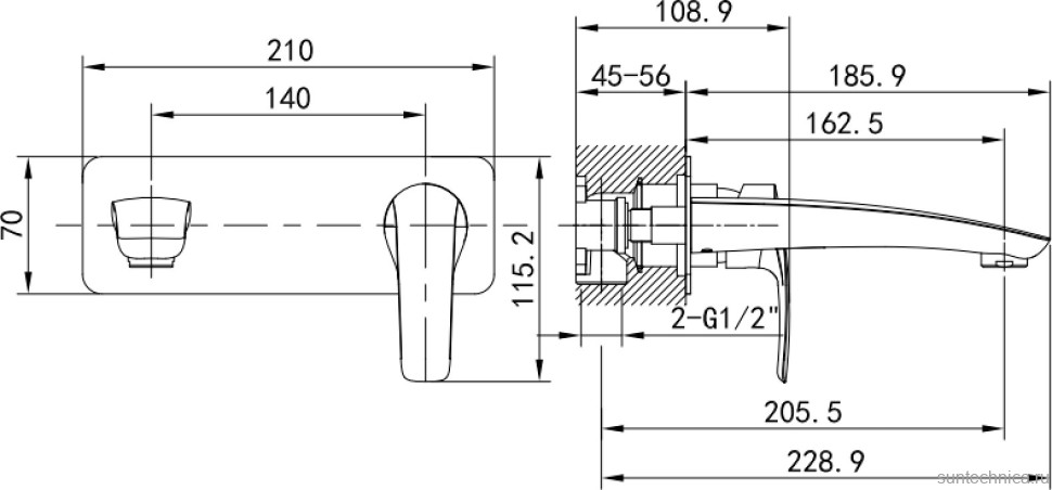 Смеситель для раковины IDDIS Ray RAYBN00i65 С ВНУТРЕННЕЙ ЧАСТЬЮ  сатин