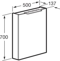 Зеркало-шкаф Roca Oleta Oleta 50 L, белое матовое