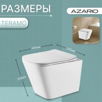 Унитаз подвесной безободковый Azario Teramo (квадратный) AZ-0052