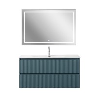 Мебель для ванной комнаты BelBagno Uno 120 подвесная, 2 ящика, матовая голубая