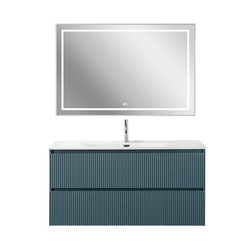 Мебель для ванной комнаты BelBagno Uno 120 подвесная, 2 ящика, матовая голубая