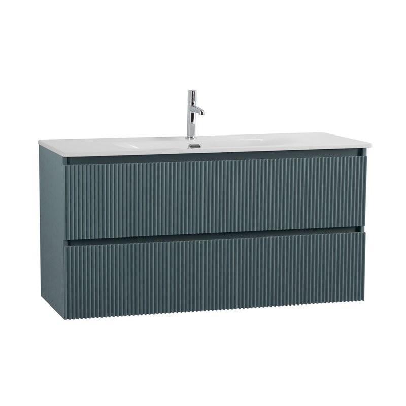 Мебель для ванной комнаты BelBagno Uno 120 подвесная, 2 ящика, матовая голубая