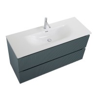 Мебель для ванной комнаты BelBagno Uno 120 подвесная, 2 ящика, матовая голубая