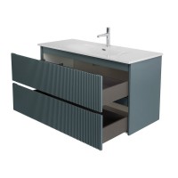 Мебель для ванной комнаты BelBagno Uno 120 подвесная, 2 ящика, матовая голубая