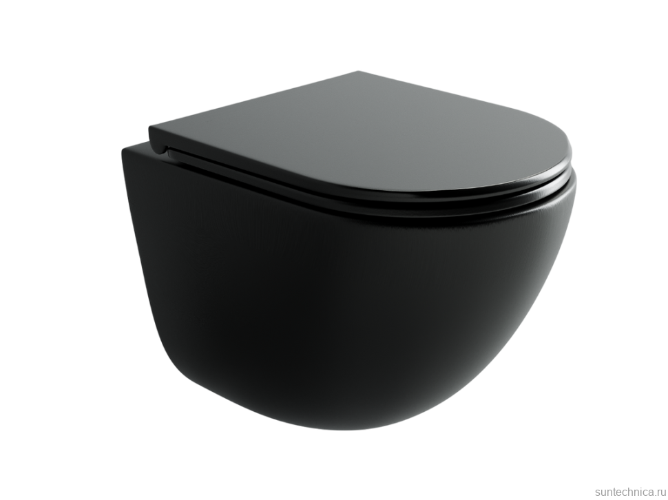 Унитаз подвесной Ceramicanova Vogue CN4008TMB безободковый, черный матовый