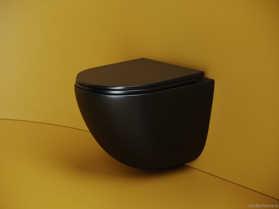 Унитаз подвесной Ceramicanova Vogue CN4008TMB безободковый, черный матовый