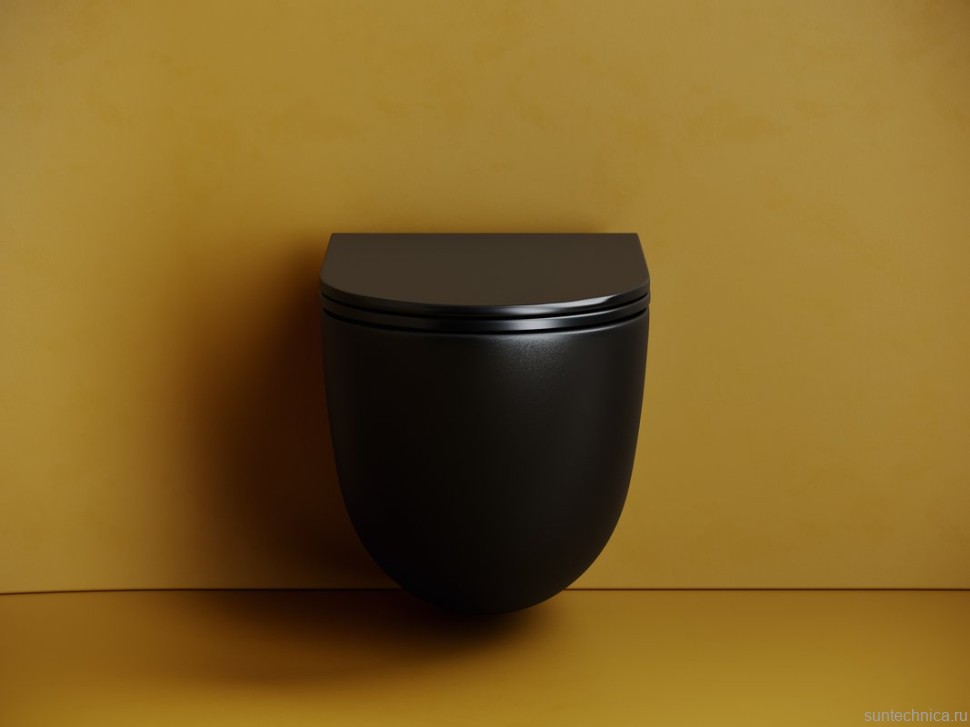 Унитаз подвесной Ceramicanova Vogue CN4008TMB безободковый, черный матовый