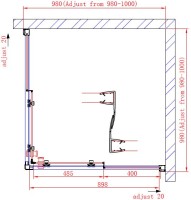 Душевой уголок Cezares Anima W A2 100 C Cr