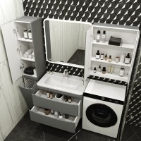 Тумба под раковину Style Line Бергамо Мини 80 Люкс Plus подвесная, антискрейтч серая