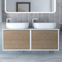 Тумба с раковиной Cezares Bellagio 140 со столешницей rovere tabacco