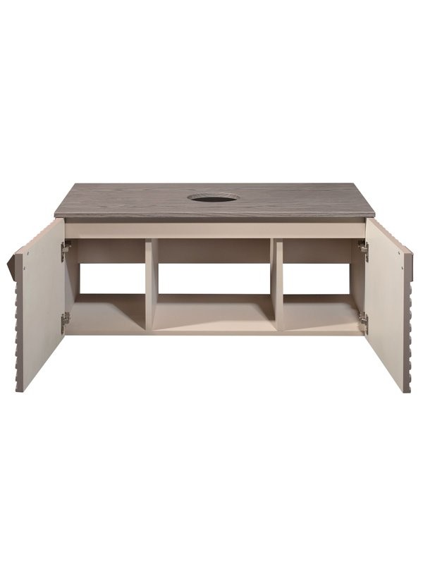 Тумба с раковиной Runo Андорра 70 подвесная, кашемир серый, дуб какао