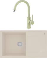 Комплект Мойка Lemark Imandra 840 9910036 шампань + Смеситель Comfort LM3073PSH шампань