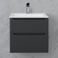 Тумба с раковиной Laparet Sinergia 60 подвесная, антрацит