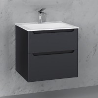 Тумба с раковиной Laparet Sinergia 60 подвесная, антрацит