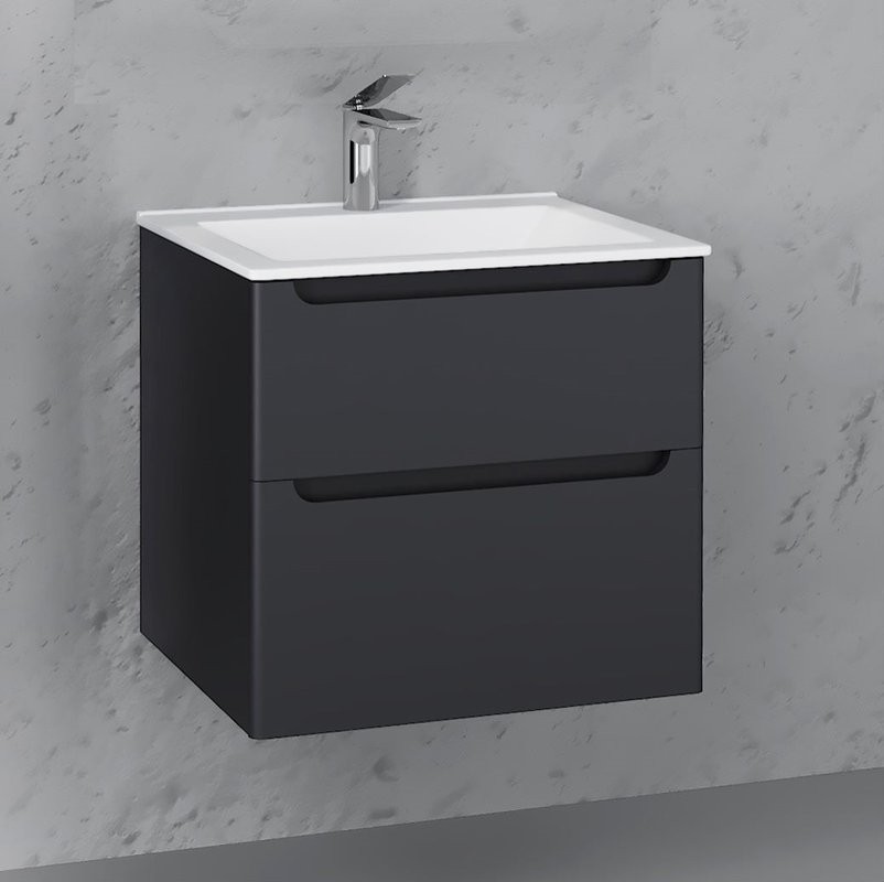 Тумба с раковиной Laparet Sinergia 60 подвесная, антрацит