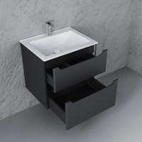 Тумба с раковиной Laparet Sinergia 60 подвесная, антрацит