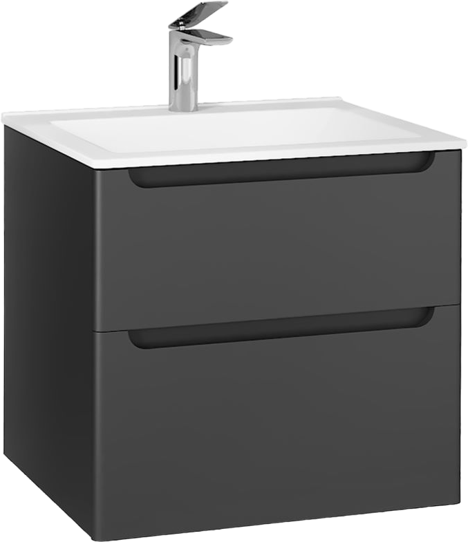 Тумба с раковиной Laparet Sinergia 60 подвесная, антрацит