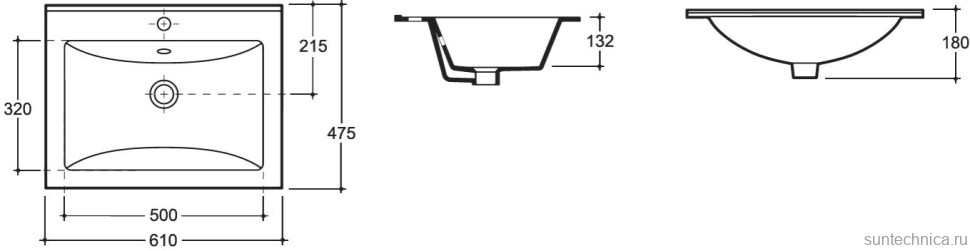 Тумба с раковиной Laparet Sinergia 60 подвесная, антрацит
