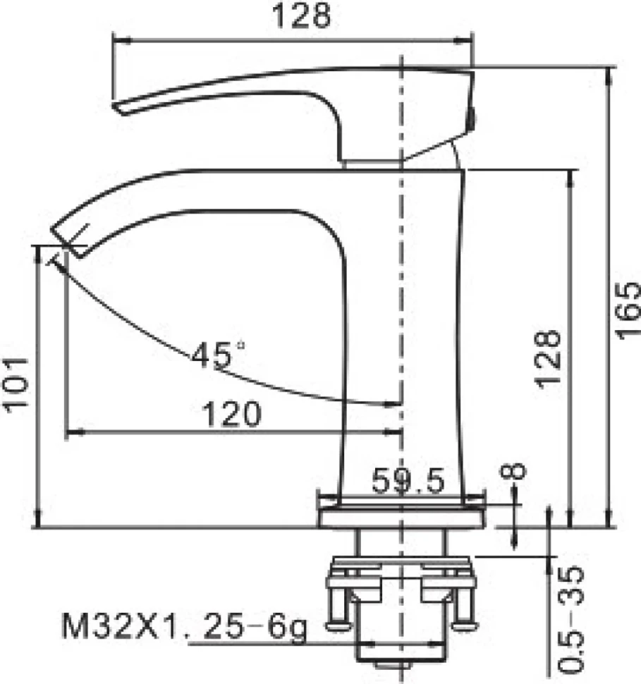 Смеситель для раковины Gappo G07-8 G1007-8 белый, хром