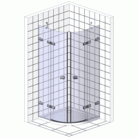 Душевой уголок Ravak Chrome CSKK4-80 Transparent, блестящий профиль