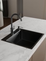 Мойка кухонная РМС MR-5050BL c корзиной и дозатором, графит