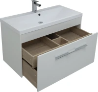 Тумба с раковиной Aquanet Августа 90 белая, ручка хром