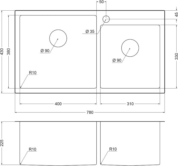 Мойка кухонная Emar PVD EMB-210 PVD Nano Golden