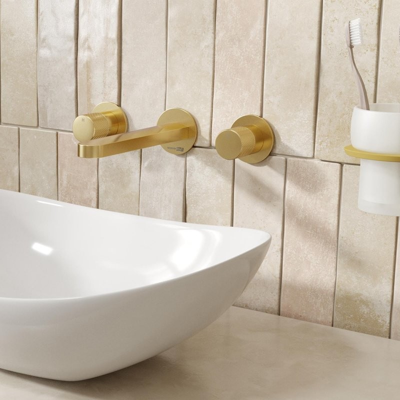 Смеситель для раковины Wasserkraft Schunter 8245 С ВНУТРЕННЕЙ ЧАСТЬЮ, матовое золото PVD