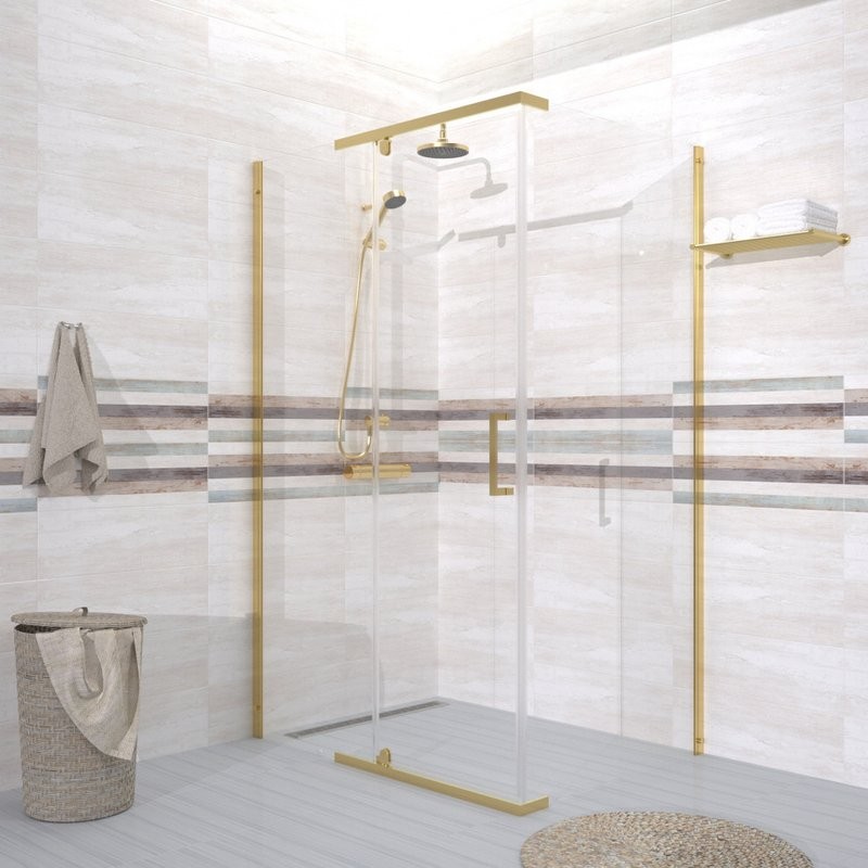 Душевой уголок Triton Терра -Голд 120х90, профиль золото, стекло прозрачное