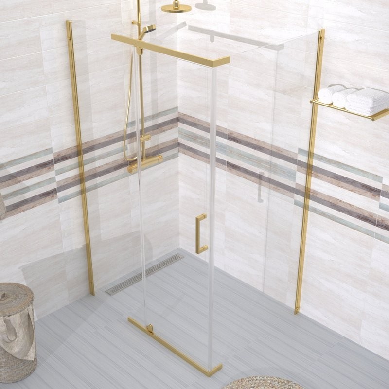 Душевой уголок Triton Терра -Голд 120х90, профиль золото, стекло прозрачное